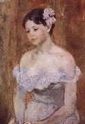 Berthe Morisot The girl wearing the fresh flowers oil painting picture wholesale